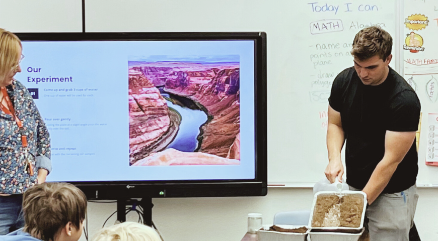 Demonstration of a lesson from our Fire Ecology Learning Lab in a classroom